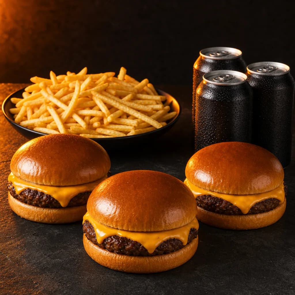 Combo com três X-Yardz, batata grande e três refrigerantes